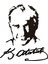 K.atatürk Silüetli Imzalı Oto Sticker Siyah 19X15CM 1