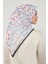Koyu Lacivert Çiçekli Cotton Eşarp 2