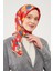 Kırmızı Soyut Çiçek Desen Cotton Eşarp 3