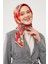 Kırmızı Soyut Çiçek Desen Cotton Eşarp 4