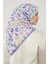 Mor Çiçekli Cotton Eşarp 2