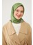 Fıstık Yeşili Leopar Desen Twill Digital Eşarp 2