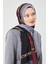 K.Gri Zincir Desen Violet Medine İpeği Şal 2