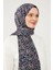Gece Mavisi Tomurcuk Desen Cotton Şal 1