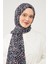 Gece Mavisi Tomurcuk Desen Cotton Şal 2