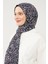 Gece Mavisi Tomurcuk Desen Cotton Şal 4