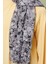 Gri Karışık Çiçek Desen Cotton Şal 4