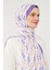 Menekşe Yuvarlak Desen Violet Medine İpeği Şal 3