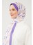 Menekşe Yuvarlak Desen Violet Medine İpeği Şal 4