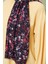Patlıcan Moru Karışık Çiçek Desen Cotton Şal 4
