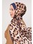 Lacivert Leopar Desen Brand Şal 3