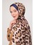 Lacivert Leopar Desen Brand Şal 4
