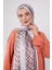 Pudra Şeritli Halka Desen Brand Şal 3