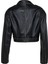 Lenora Kadın Silme Cropcut Biker Hakiki Deri Mont 4