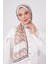 Krem Şeritli Halka Desen Brand Şal 1