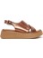 Kadın Bronz Kalın Tabanlı Metalik Deri Comfort Sandalet 25SFD342332 1