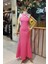 Halter Yaka Balık Elbise Pembe 1