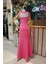Halter Yaka Balık Elbise Pembe 2