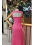 Halter Yaka Balık Elbise Pembe 4
