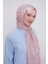 Pembe Çiçek Desen Deluxe Devore Şal 4