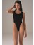 Kadın Siyah Derin Sırt Dekolte Askılı String Body 12134 1