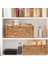 Dekoratif Natural Su Sümbülü Dikdörtgen Hasır Sepet Düzenleyici / Organizer 3'lü Set 4