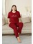 %100 Pamuk Büyük Beden Kısa Kol Kadın Pijama Takımı 5