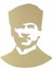 K.atatürk Silüetli Metal Oto Sticker Gold 7X5CM 1
