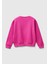 Kız Çocuk Fuşya Önü Parıltılı Logo Baskılı Bisiklet Yaka Sweatshirt 3