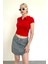Kırmızı Polo Yaka Basic Kadın Tişört MG2455 4
