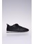 Siyah Deri Kadın Sneakers Ayakkabı 1