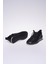 Siyah Deri Kadın Sneakers Ayakkabı 3