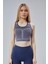 Kalın Askılı Sports Bra – Mor Siyah 4