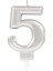 5 Rakam Mum Gümüş Renk 1
