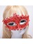 Kırmızı Renk Gözler Kristal Taşlı Dantelli Parti Maskesi 11X17 cm 2