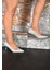 Panya Kadın Simli Gümüş 7 cm Şampanya Topuklu Stiletto 3