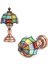 1:12 Dollhouse Kablosuz LED Masa Lambası Renkli Abajurlu Minyatür Masa Lambası (Yurt Dışından) 4