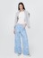 Kadın Açık Mavi Mid Rise Ultrasoft Baggy Jean Pantolon 1