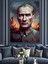Gölgede Kurt ve Mustafa Kemal Atatürk Dekoratif Kanvas - Mdf Ahşap Tablo 3