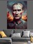 Gölgede Kurt ve Mustafa Kemal Atatürk Dekoratif Kanvas - Mdf Ahşap Tablo 4