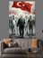Mustafa Kemal Atatürk ve Bayrak Dekoratif Kanvas - Mdf Ahşap Tablo 3