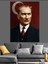 Mustafa Kemal Atatürk ve Bayrak Dekoratif Kanvas - Mdf Ahşap Tablo 4