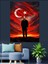 Bayrak Altında Mustafa Kemal Atatürk Dekoratif Kanvas - Mdf Ahşap Tablo 1