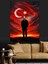 Bayrak Altında Mustafa Kemal Atatürk Dekoratif Kanvas - Mdf Ahşap Tablo 2