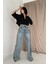 Kar Yıkama Yan Yırtmaçlı Jeans Pantolon 1
