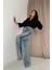 Kar Yıkama Yan Yırtmaçlı Jeans Pantolon 2
