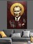Mustafa Kemal Atatürk Portre Dekoratif Kanvas - Mdf Ahşap Tablo 4