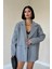 Gri Çizgili Oversize Ceket 2