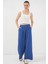 Geniş Paça Pileli Pantolon 6718 - Indigo 1