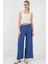 Geniş Paça Pileli Pantolon 6718 - Indigo 3